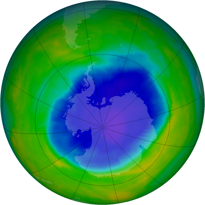 Antarctic ozone map for 27 October 1985